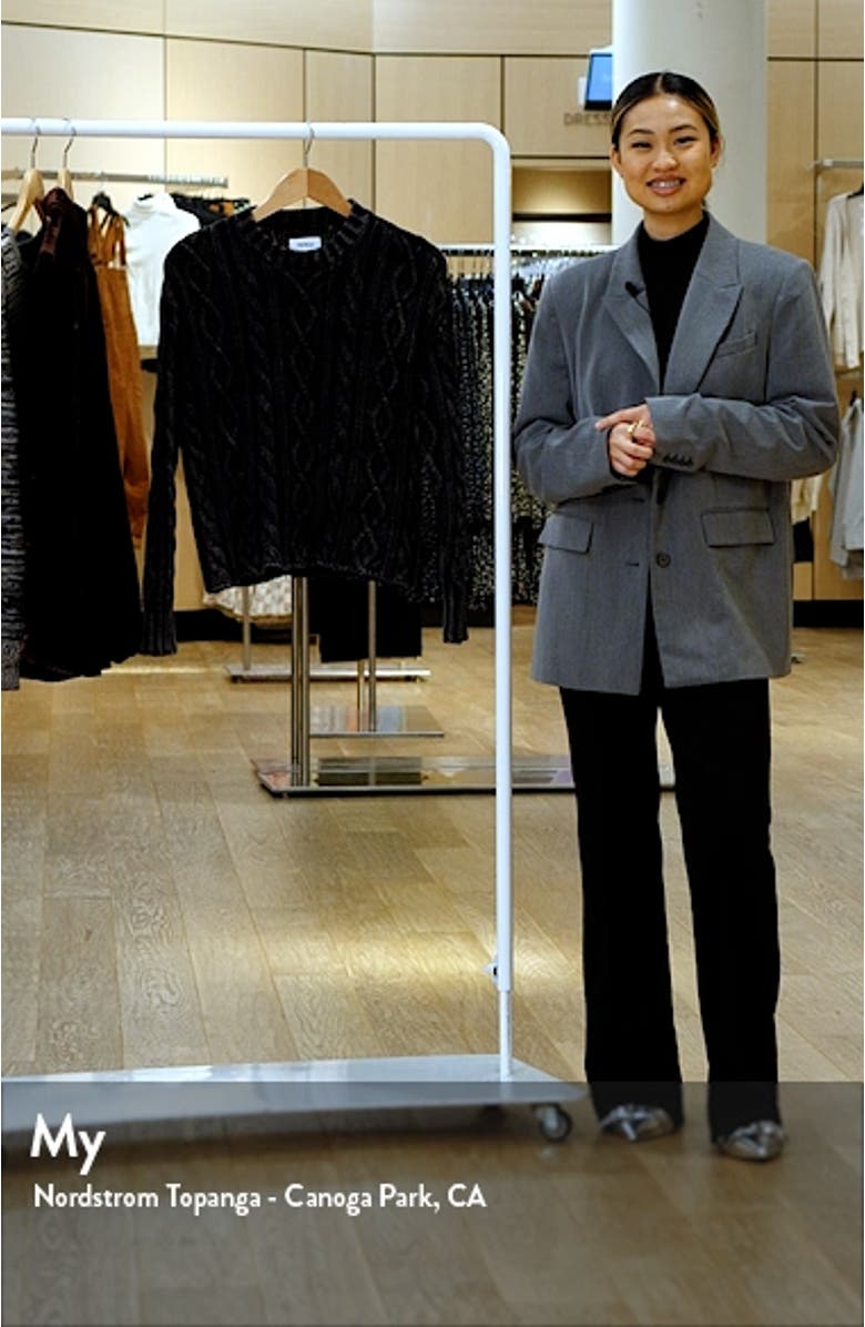 Eva Rib Knit Frayed Edge Cotton Sweater, sales video thumbnail