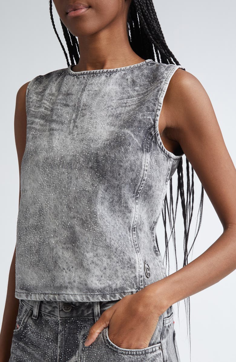 DIESEL<sup>®</sup> De-Pinar-S Sleeveless Denim Top, Alternate, color, Black/ Denim