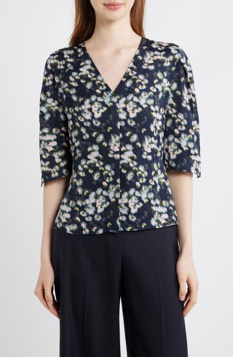 Floral Print Button-Up Top
