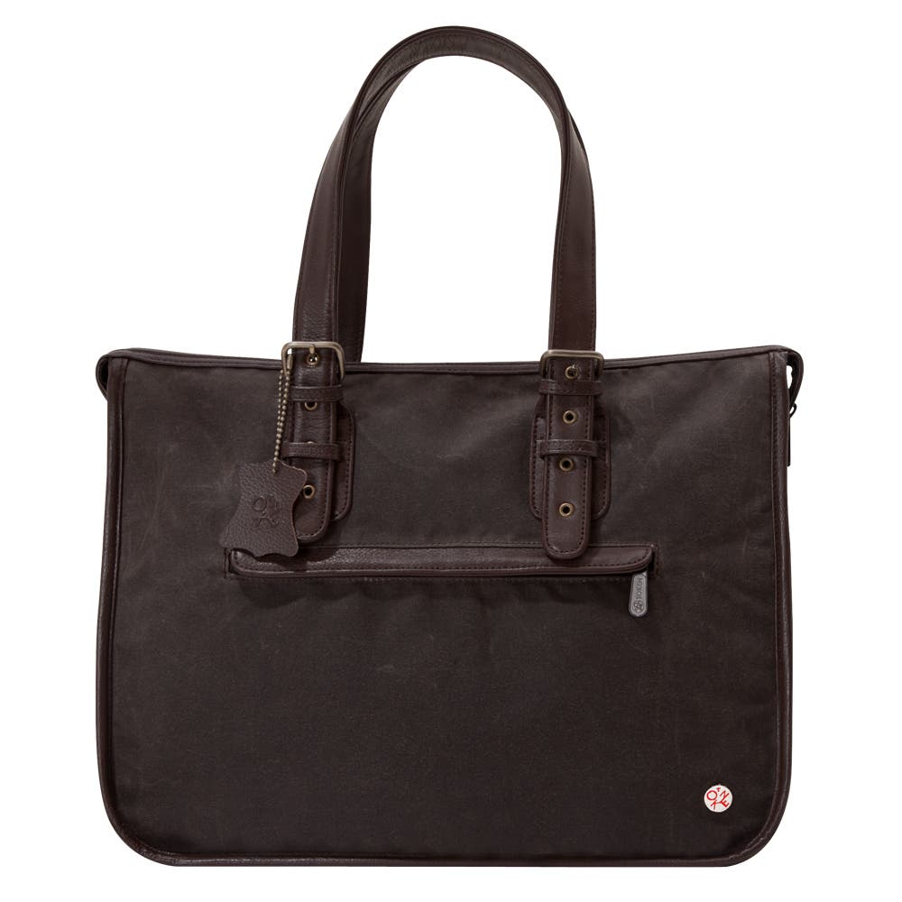 Waxed Canvas Work Tote, Alternate, color, Dark Brown