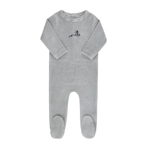 Ely's & Co. Babies'  Velour Stripe Collection In Gray