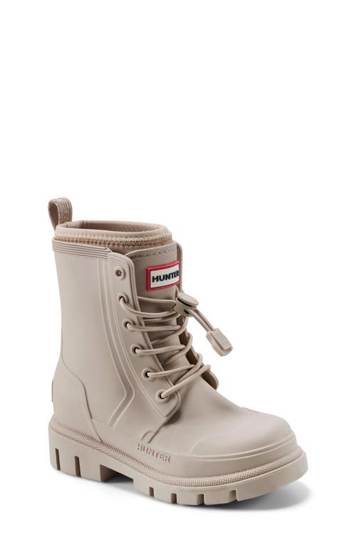 Hunter Kids' Stamp Waterproof Lace-up Rain Boot In Brown