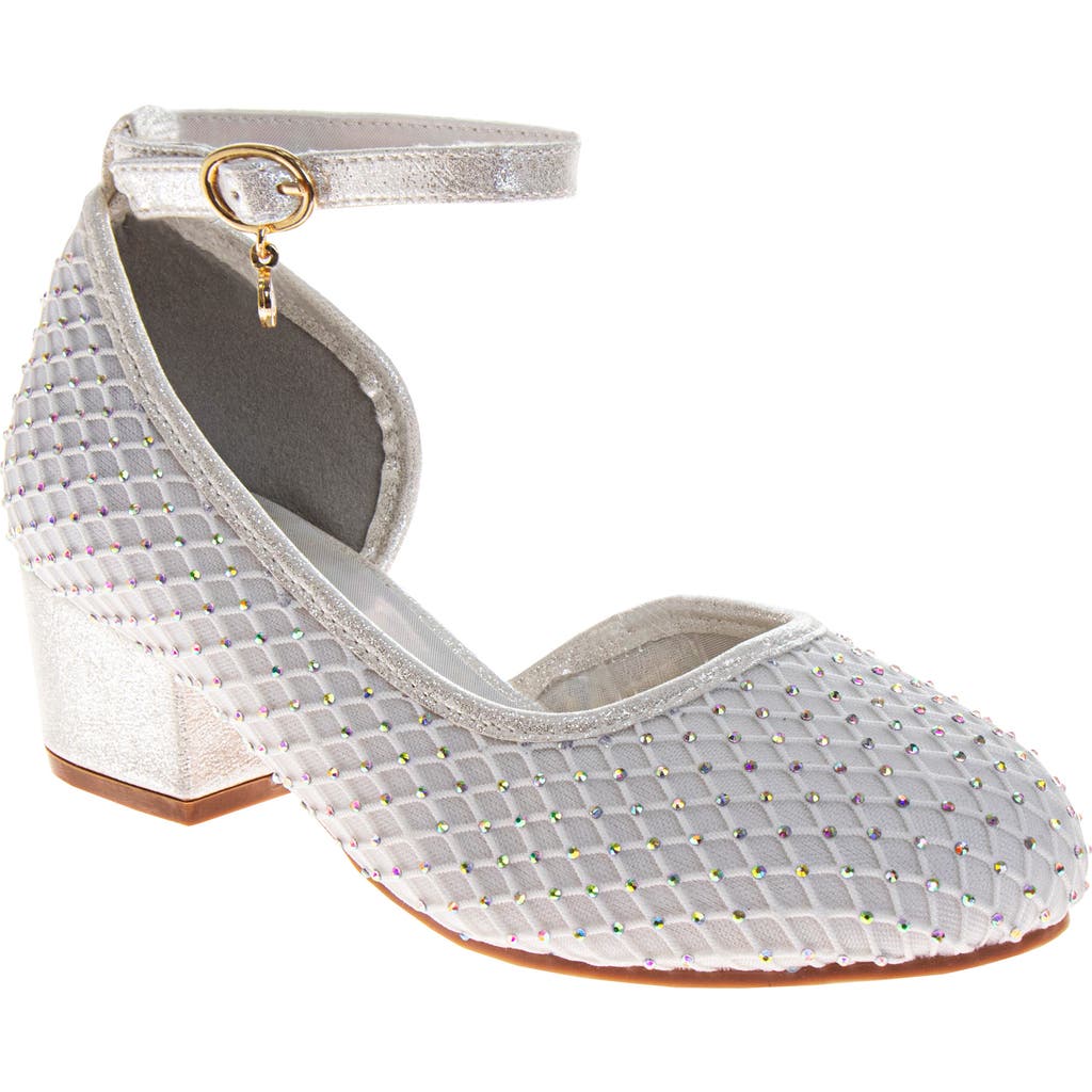 Badgley Mischka Collection Kids' Ankle Strap Half D'orsay Pump In White