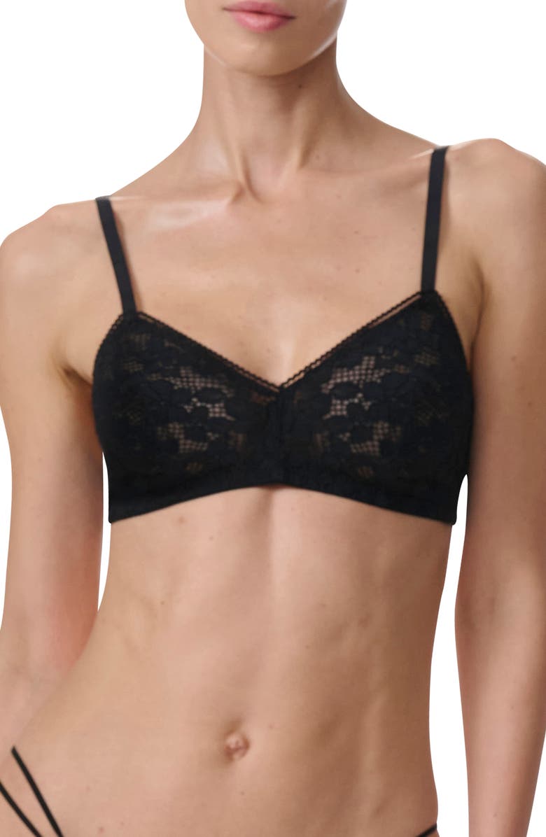 Wolford Built-Up Lace Triangle Bralette, Main, color, 