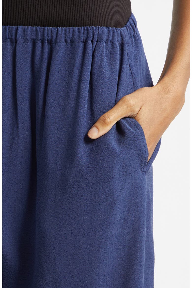 Micro Leopard Spot Jacquard Wide Leg Pants, Alternate, color, NAVY