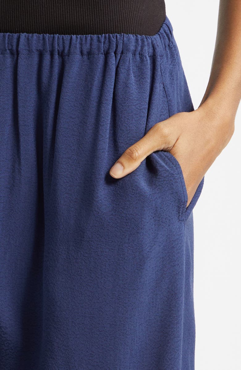 Emporio Armani Micro Leopard Spot Jacquard Wide Leg Pants, Alternate, color, Navy