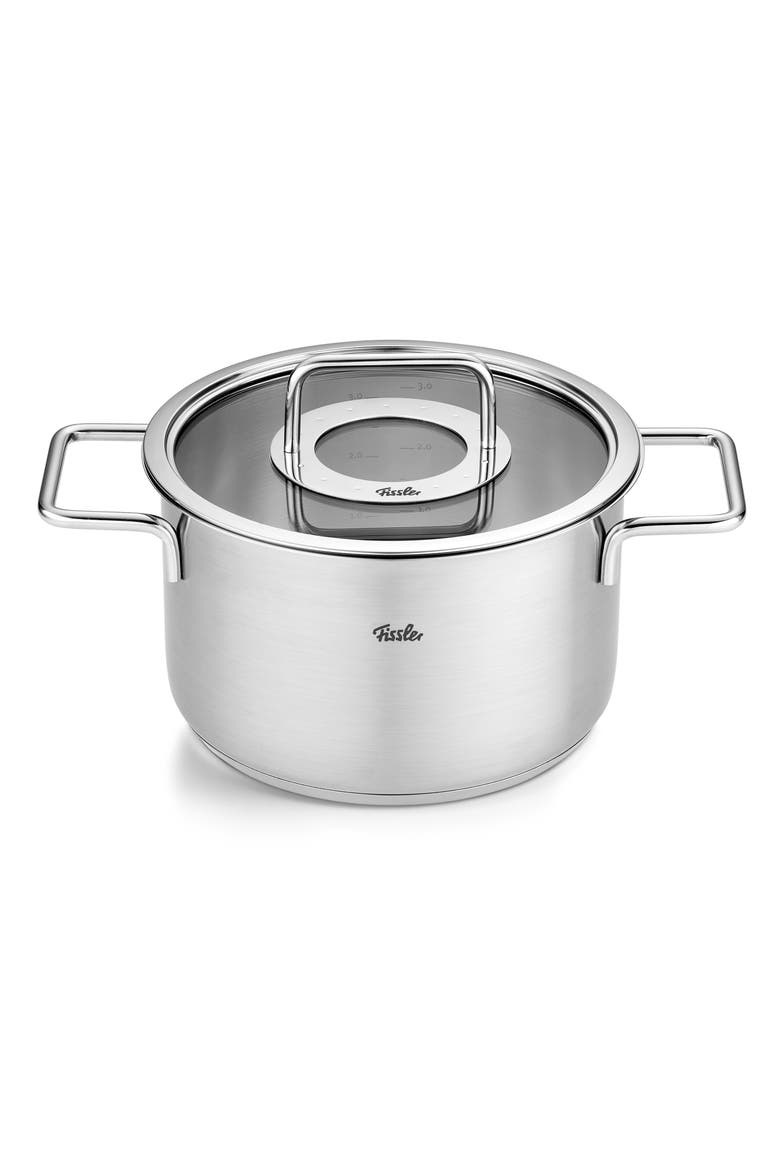 Pure Collection Stainless Steel Stock Pot with Glass Lid, Main, color, Stainless Steel