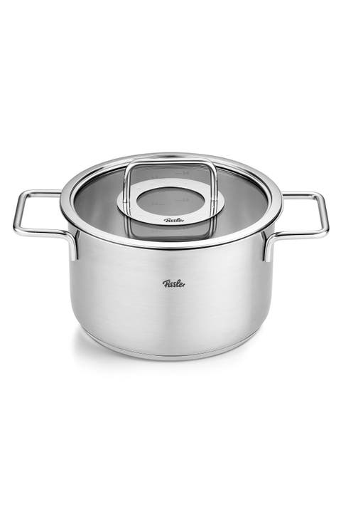 Pure Collection Stainless Steel Stock Pot with Glass Lid