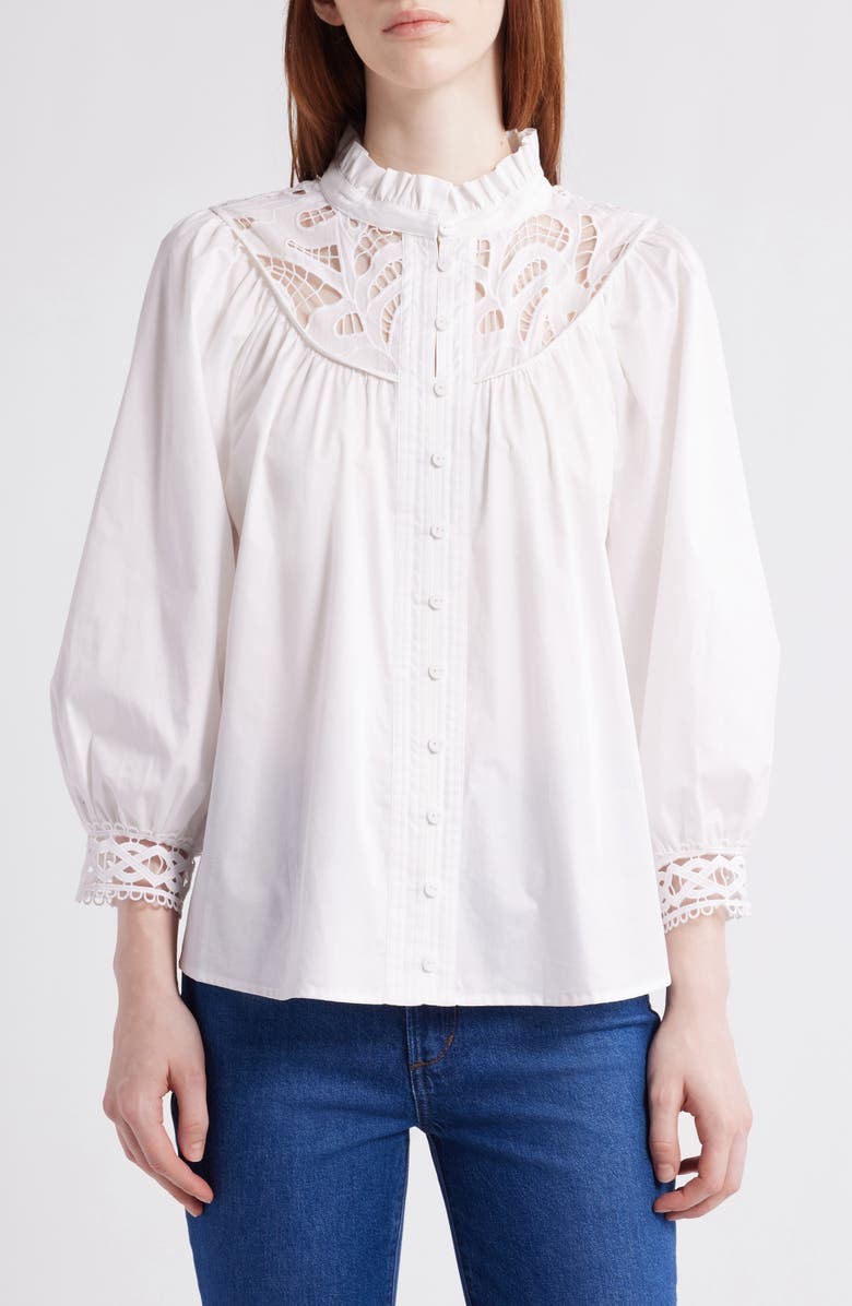 Elie Tahari The Rylan Lace Shirt, Main, color, 