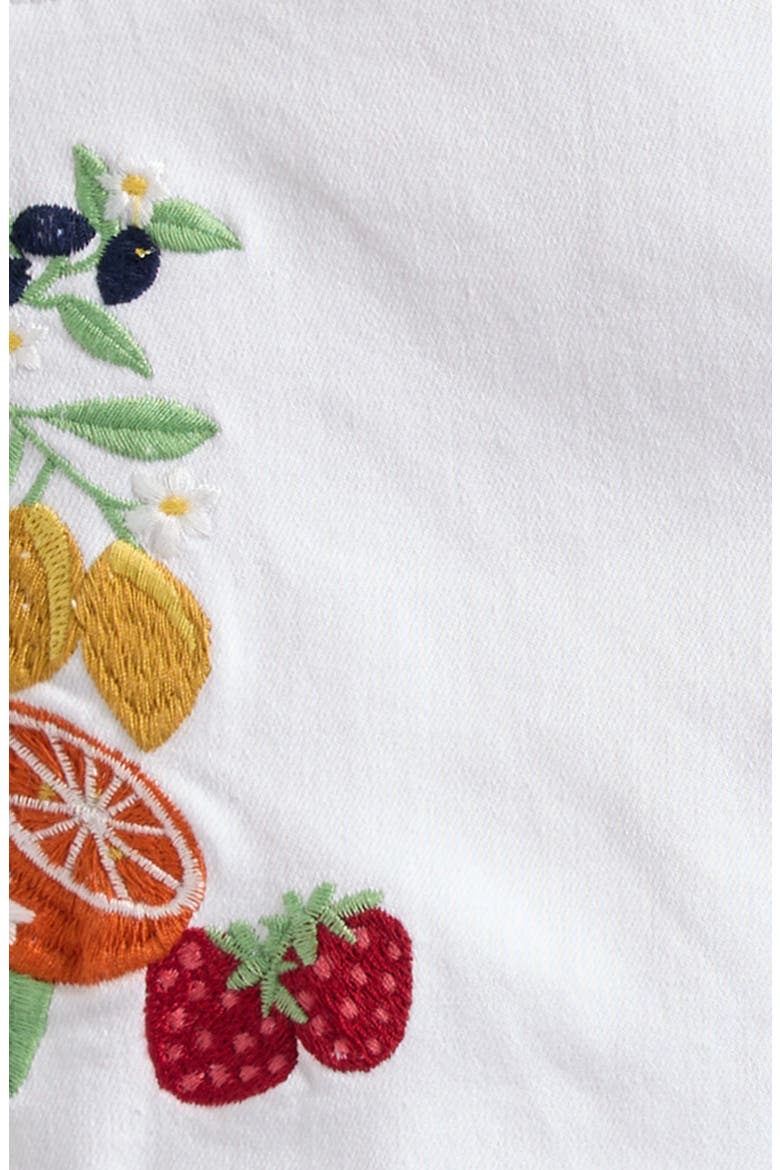 Fruit Embroidery Denim Shorts, Alternate, color, WHITE