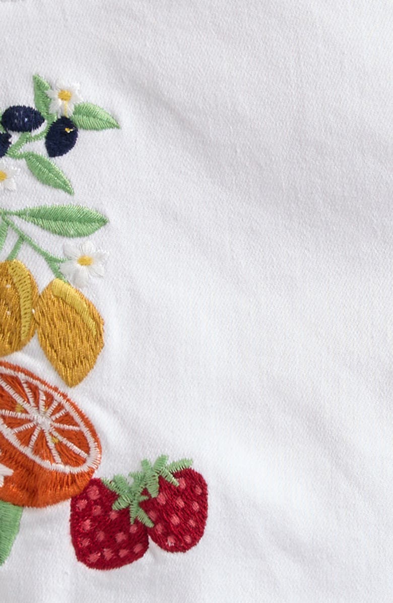 Tractr Fruit Embroidery Denim Shorts, Alternate, color, White