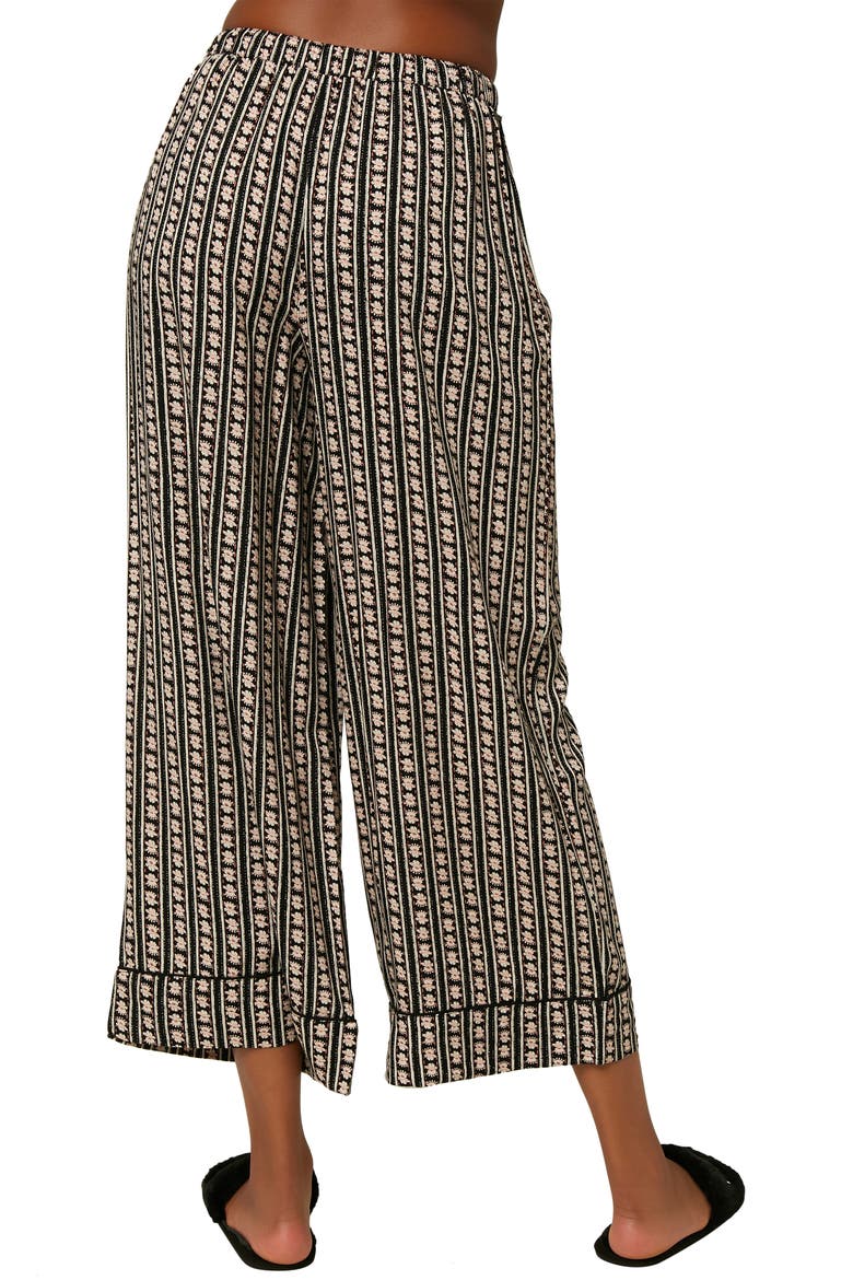Cosmos Tie Waist Crop Wide Leg Pants, Alternate, color, BLACK
