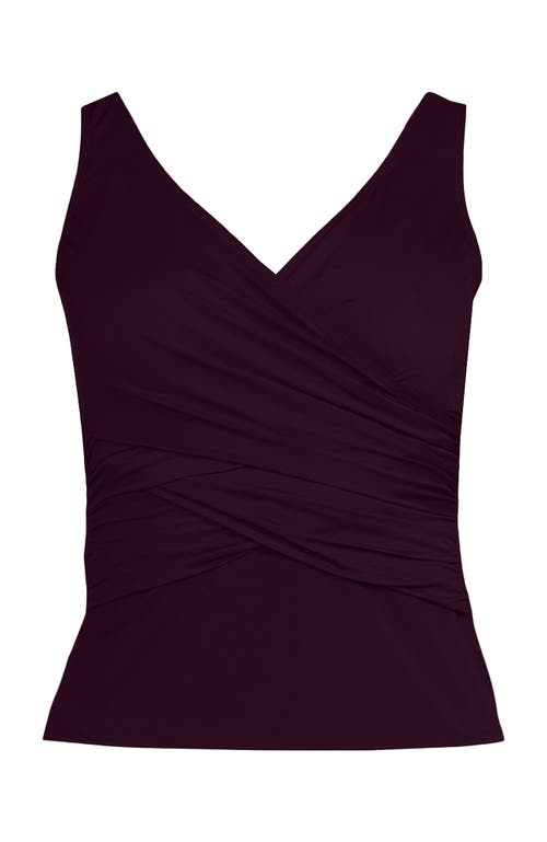 LANDS' END LANDS' END D-CUP SLENDER SUIT WRAP TANKINI TOP