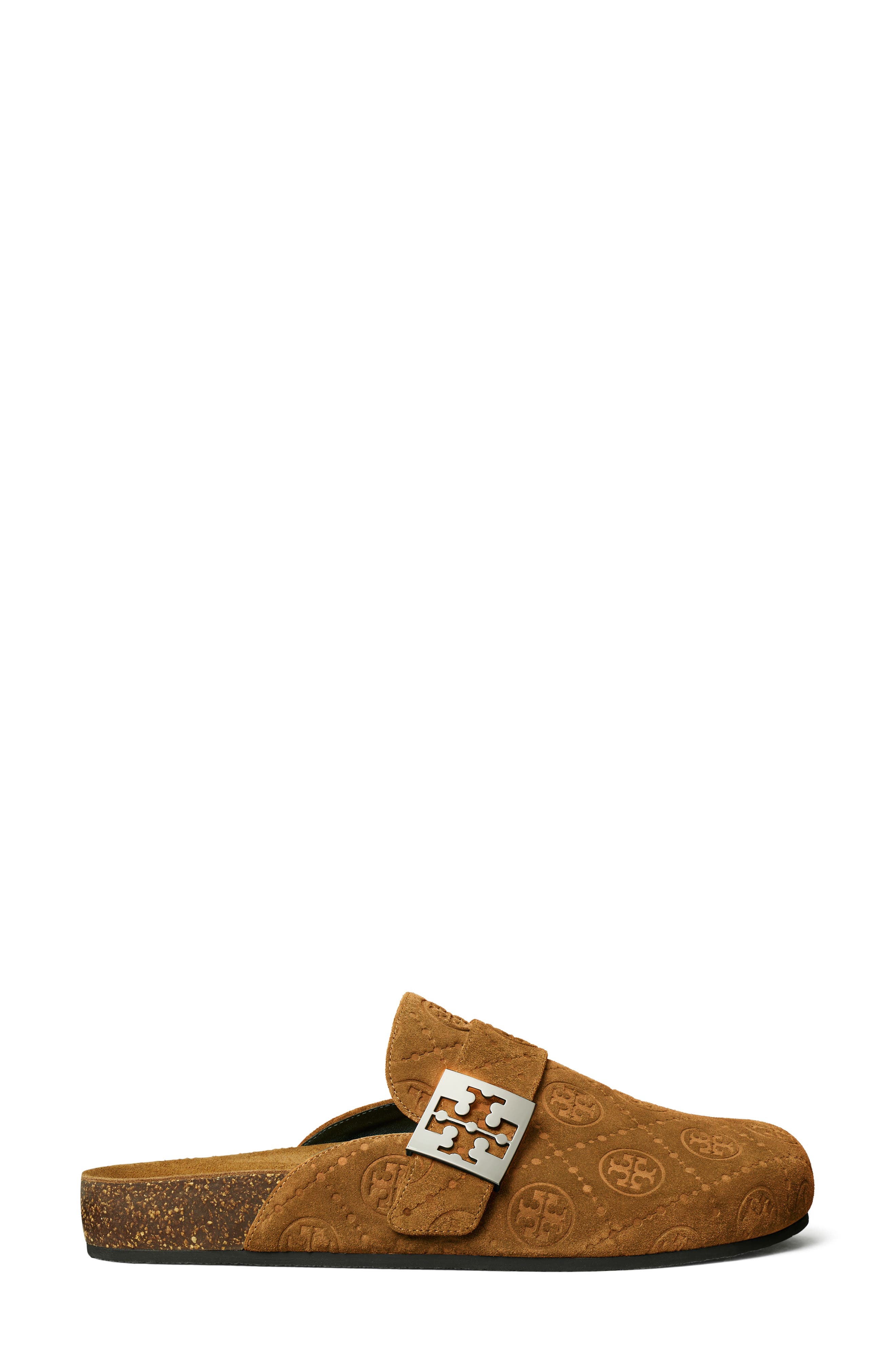 Tory Burch T Monogram Mellow Mule, Alternate, color, Golden Brown / Silver