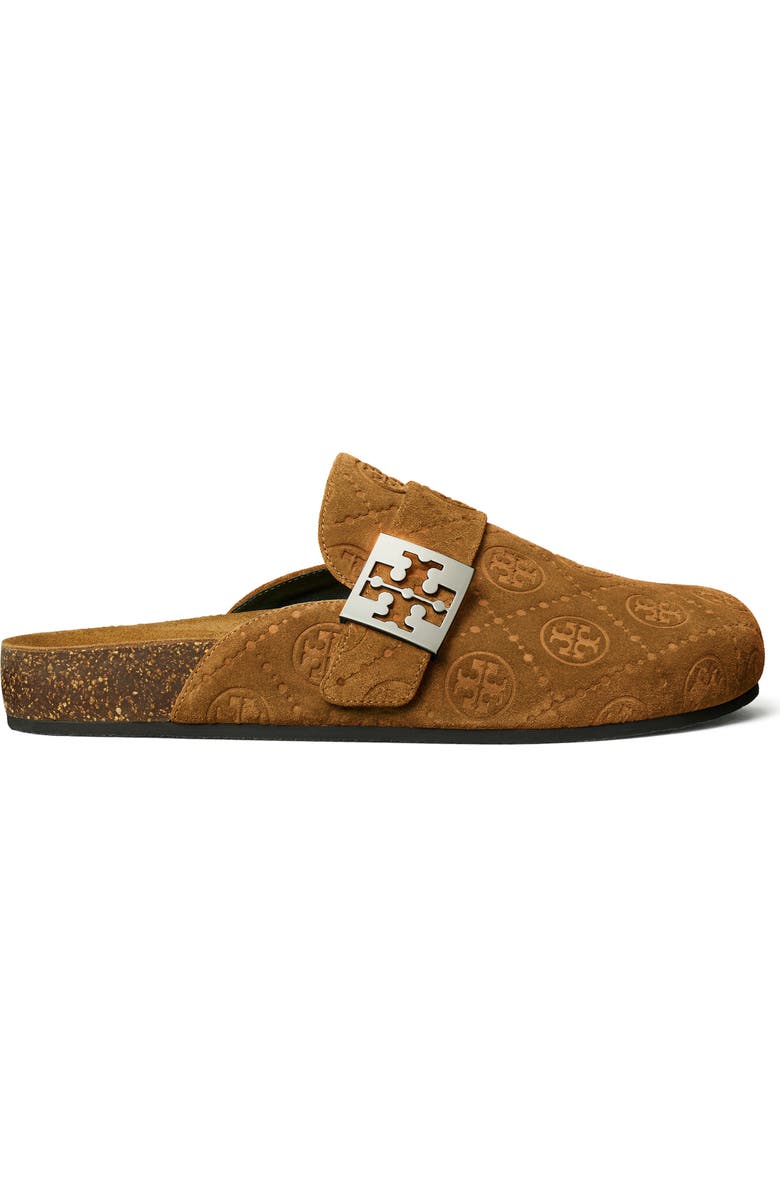 Tory Burch T Monogram Mellow Mule, Alternate, color, Golden Brown / Silver