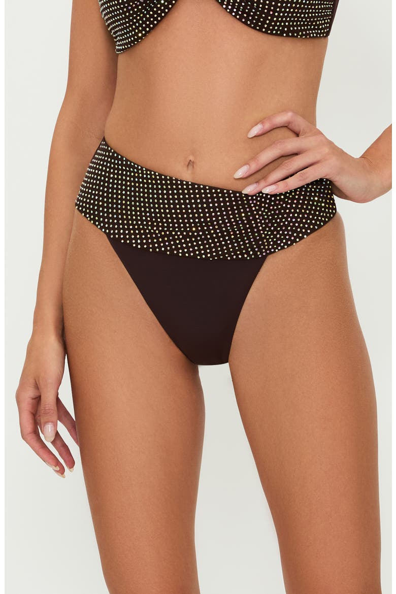 Highway Crystal Embellished Bikini Bottoms, Main, color, JAVA JEWEL