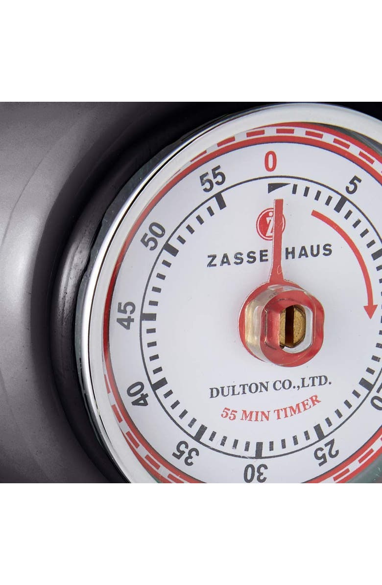 ZASSENHAUS Magnetic Retro 60 Minute Kitchen Timer, 2.75-Inch, Alternate, color, Black