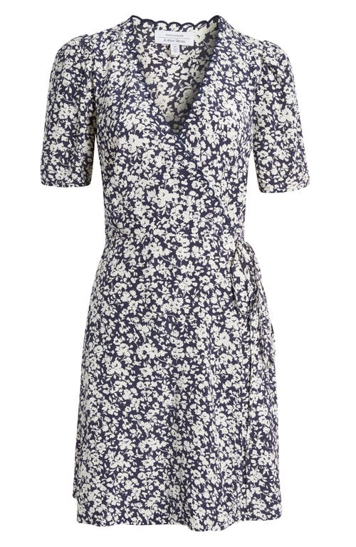 & Other Stories Floral Print Linen Wrap Minidress In Multi
