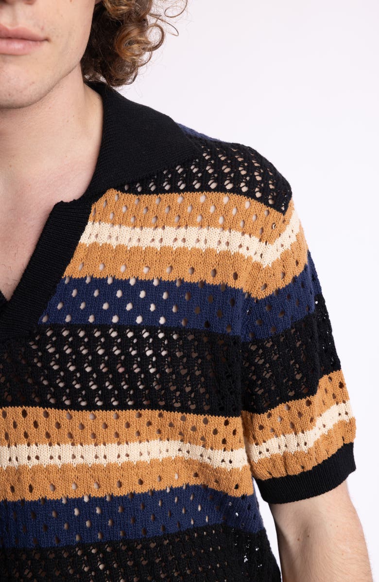 PAISLEY & GRAY Open Knit Johnny Collar Polo, Alternate, color,