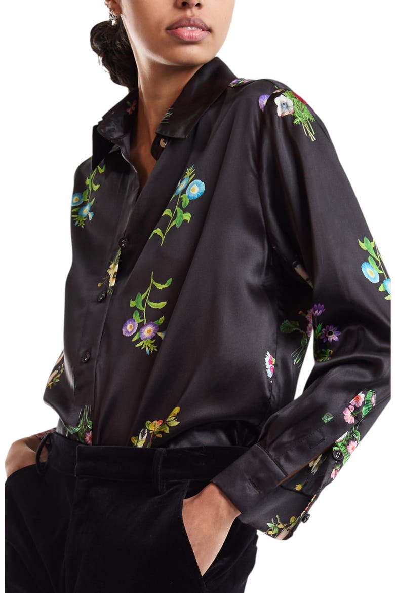 Collectible Silk Blouse, Alternate, color, Black