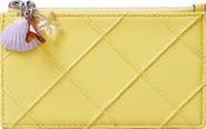 Tory Burch Fleming Charm Leather Zip Card Case