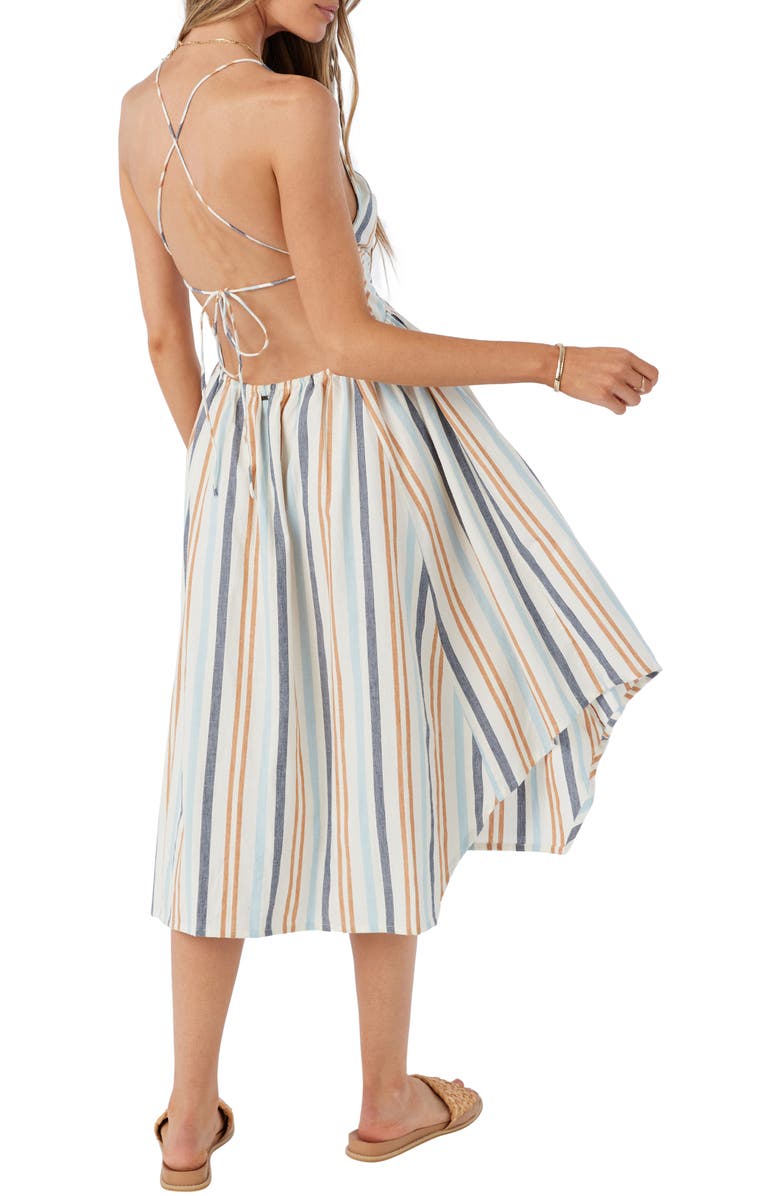 O'Neill Gerri Cutout Stripe Cover-Up Sundress, Alternate, color, 
