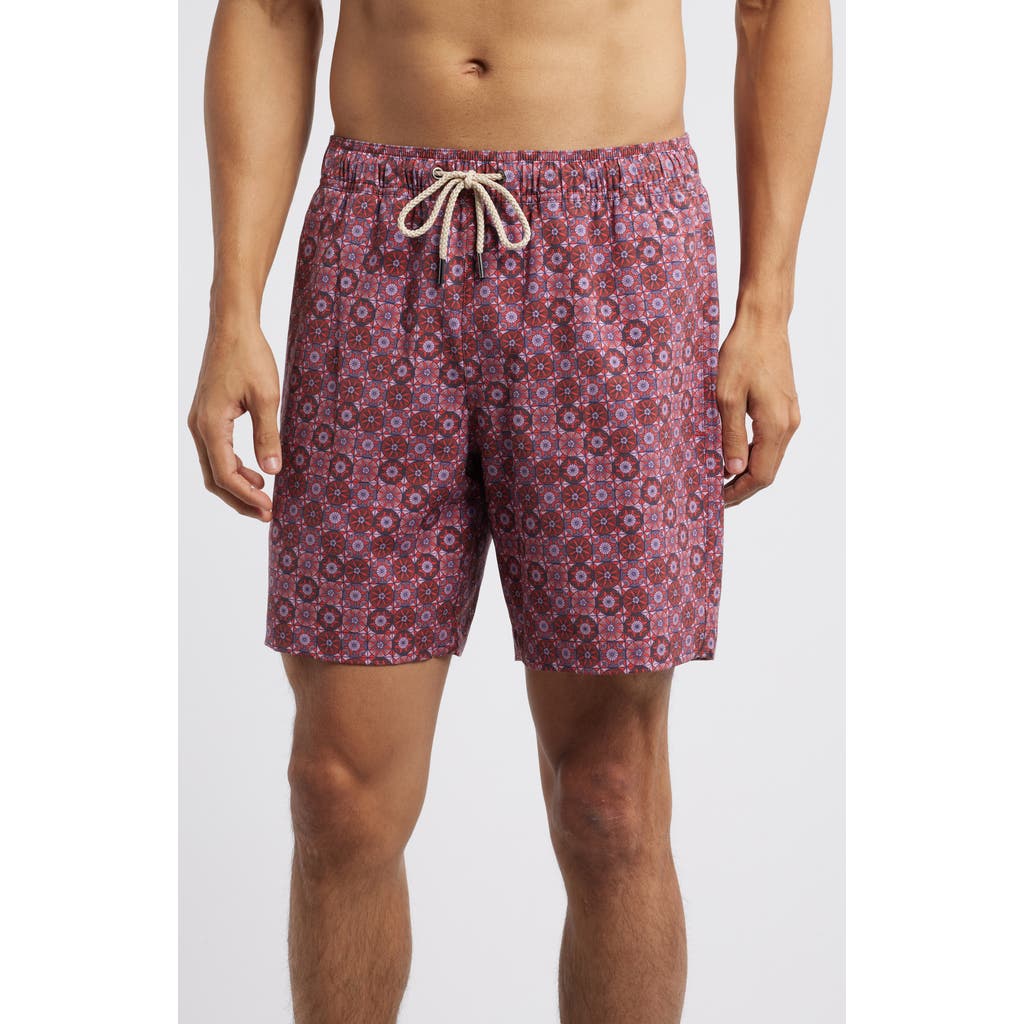 Fair Harbor The Bayberry Swim Trunks In Coral Sand Dollars