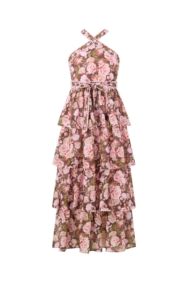 Camellia Halter Neck Maxi Dress, Alternate, color, Floral