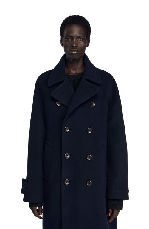 Sandro Double-breasted Wool Coat