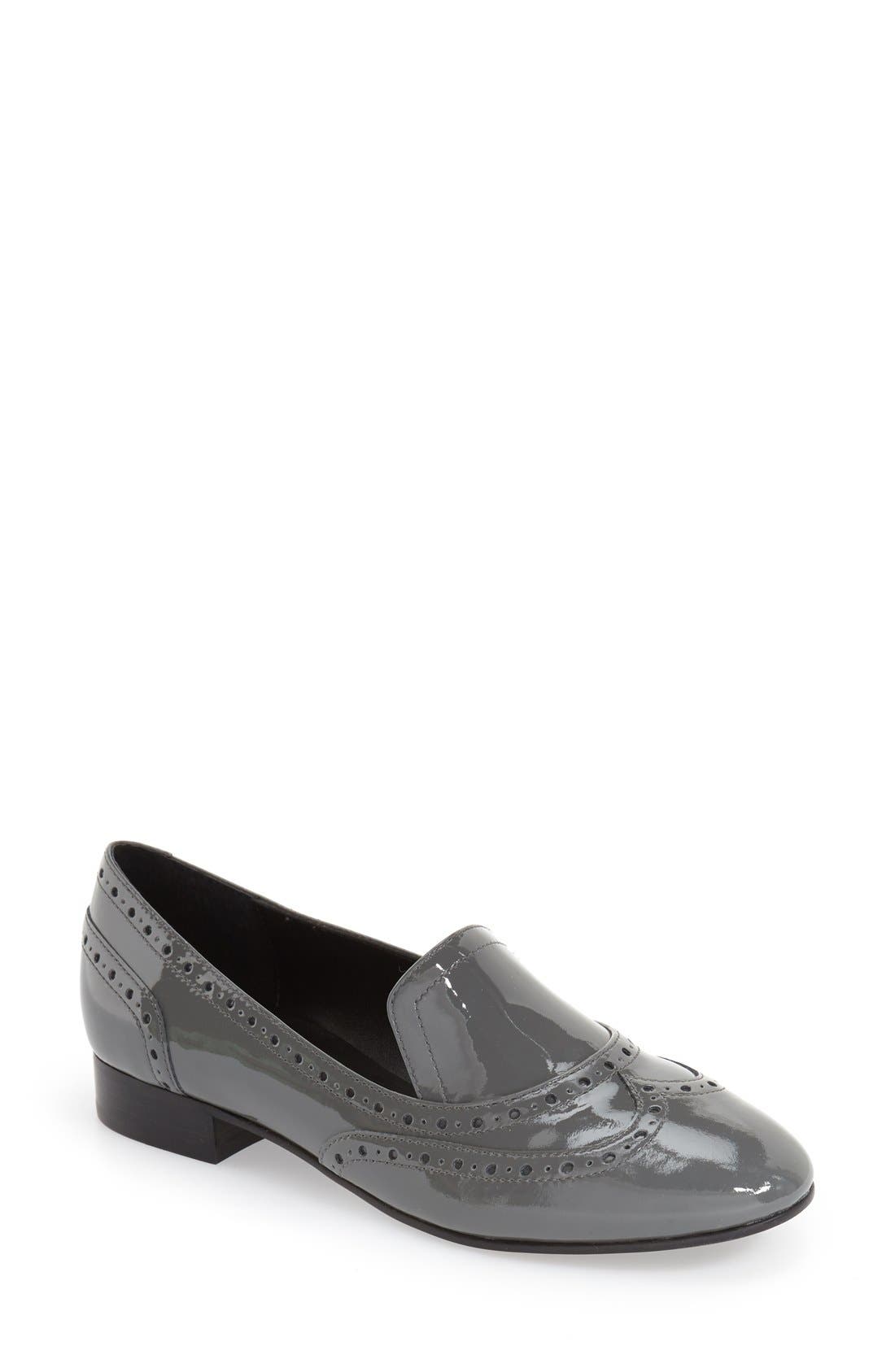 'Octavie' Loafer, Main, color, GRAY PATENT LEATHER