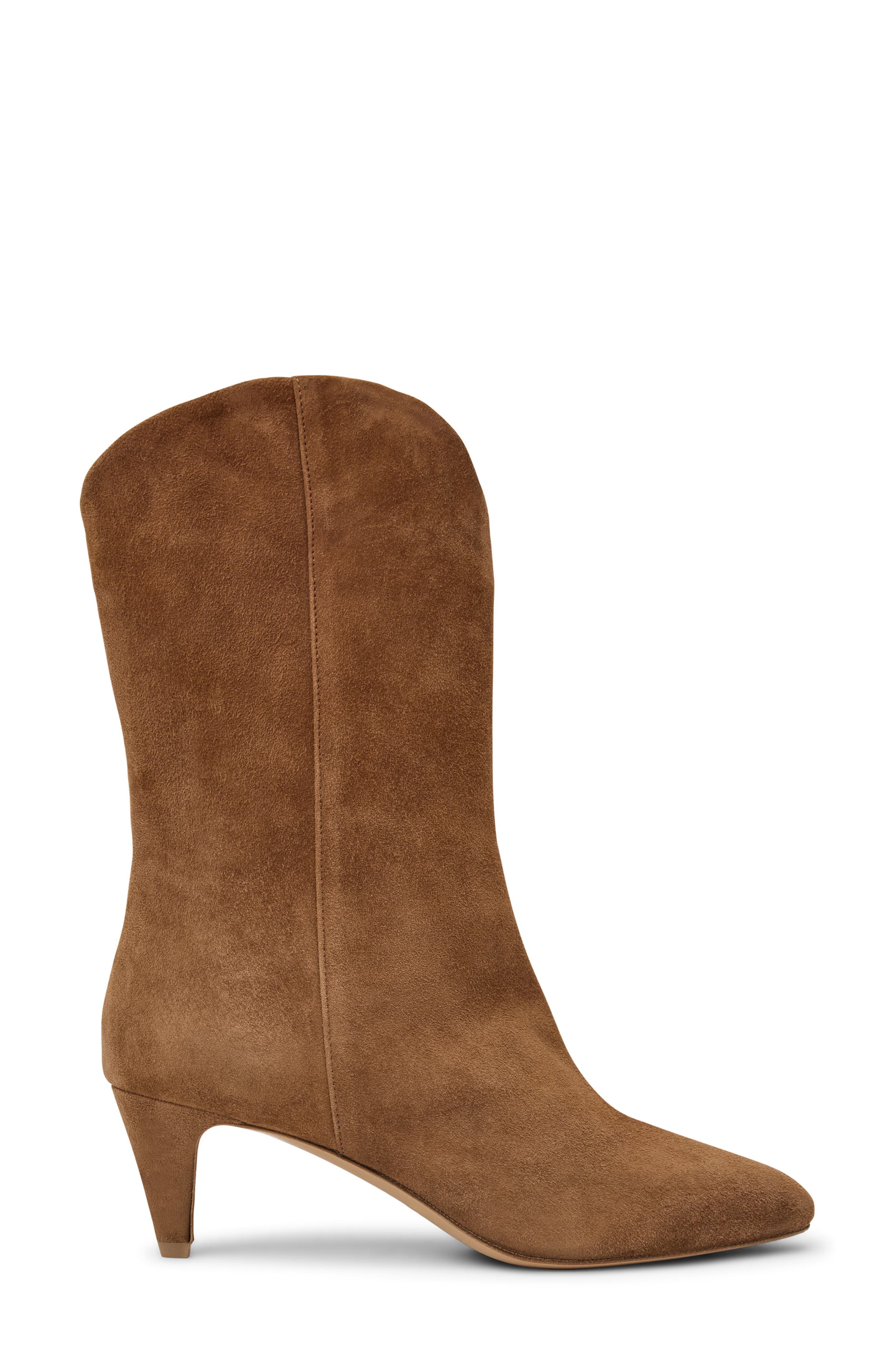 Bruno Magli Mandriana Kitten Heel Bootie, Alternate, color, Cognac Suede