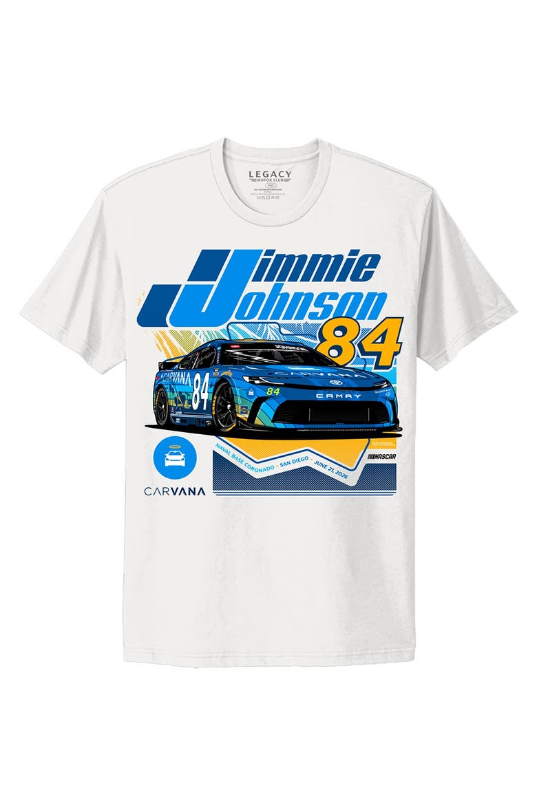Men's Classic Ink White Jimmie Johnson Carvana San Diego Paint Scheme T-Shirt, Alternate, color, White