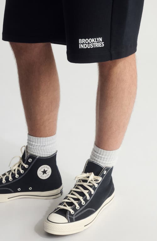 Brooklyn Industries Regular Fit Cotton Sweat Shorts In Black