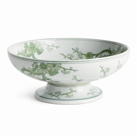 Imperial Empress Decorative Footed Bowl - Green & White