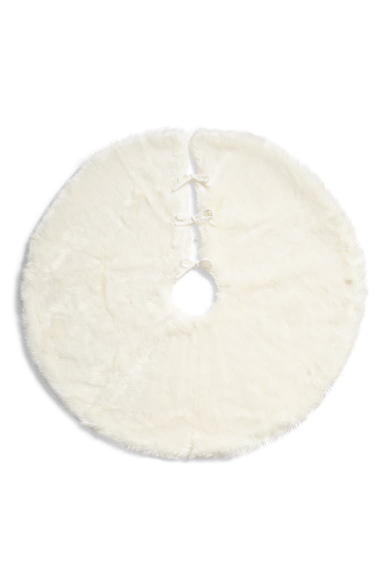 Frost Faux Fur Tree Skirt, Main, color, IVORY CLOUD