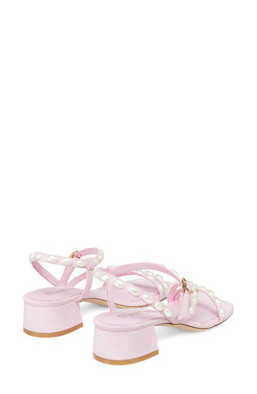 Stuart Weitzman Pearlita 35 Faux Pearl-embellished Suede Sandals In Blossom