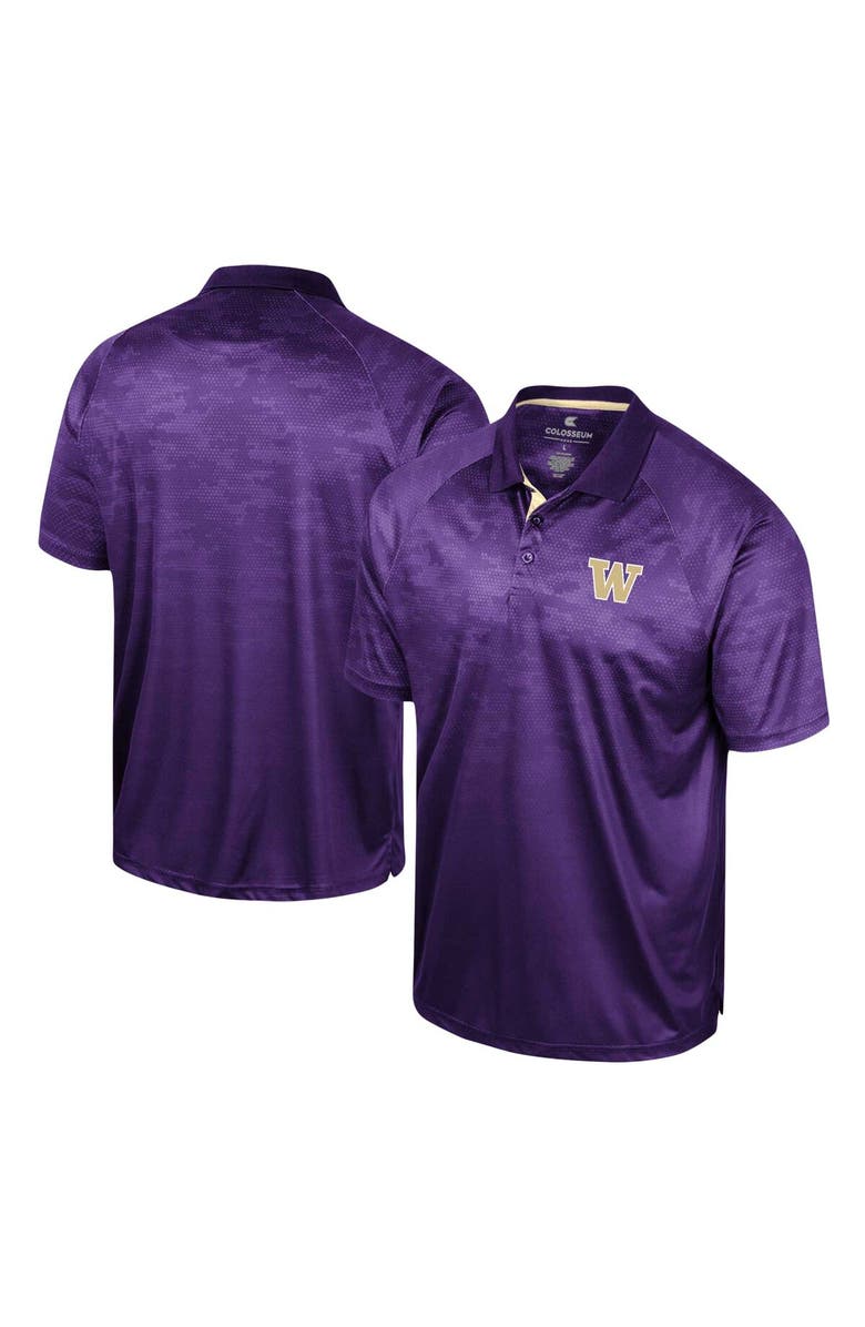 COLOSSEUM Men's Colosseum Purple Washington Huskies Honeycomb Raglan Polo, Main, color, Purple