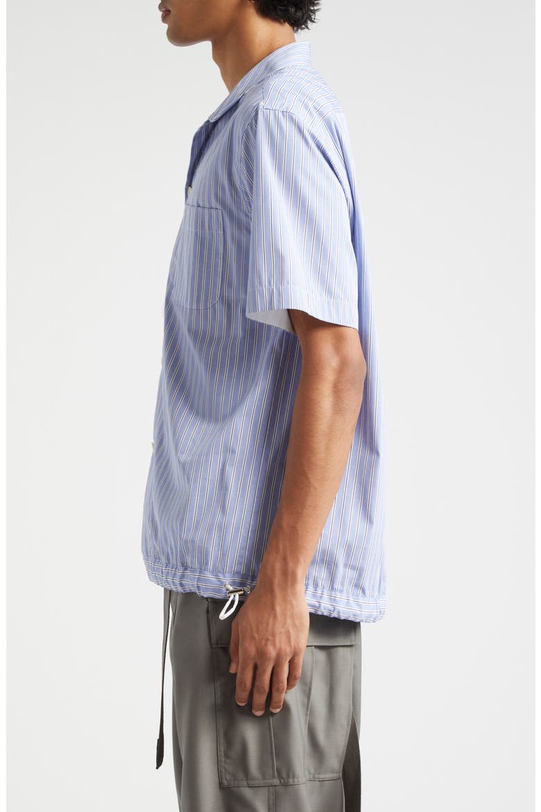 Stripe Cotton Poplin Camp Shirt, Alternate, color, BLUE STRIPE