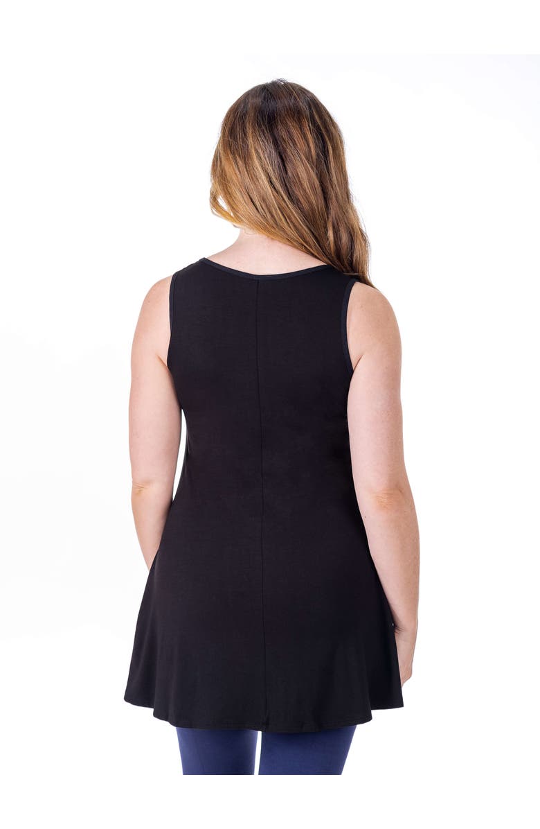 24seven Comfort Apparel Scoop Neck Sleeveless Tunic Top, Alternate, color, Black