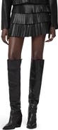 AllSaints Nara Pleated Leather Miniskirt