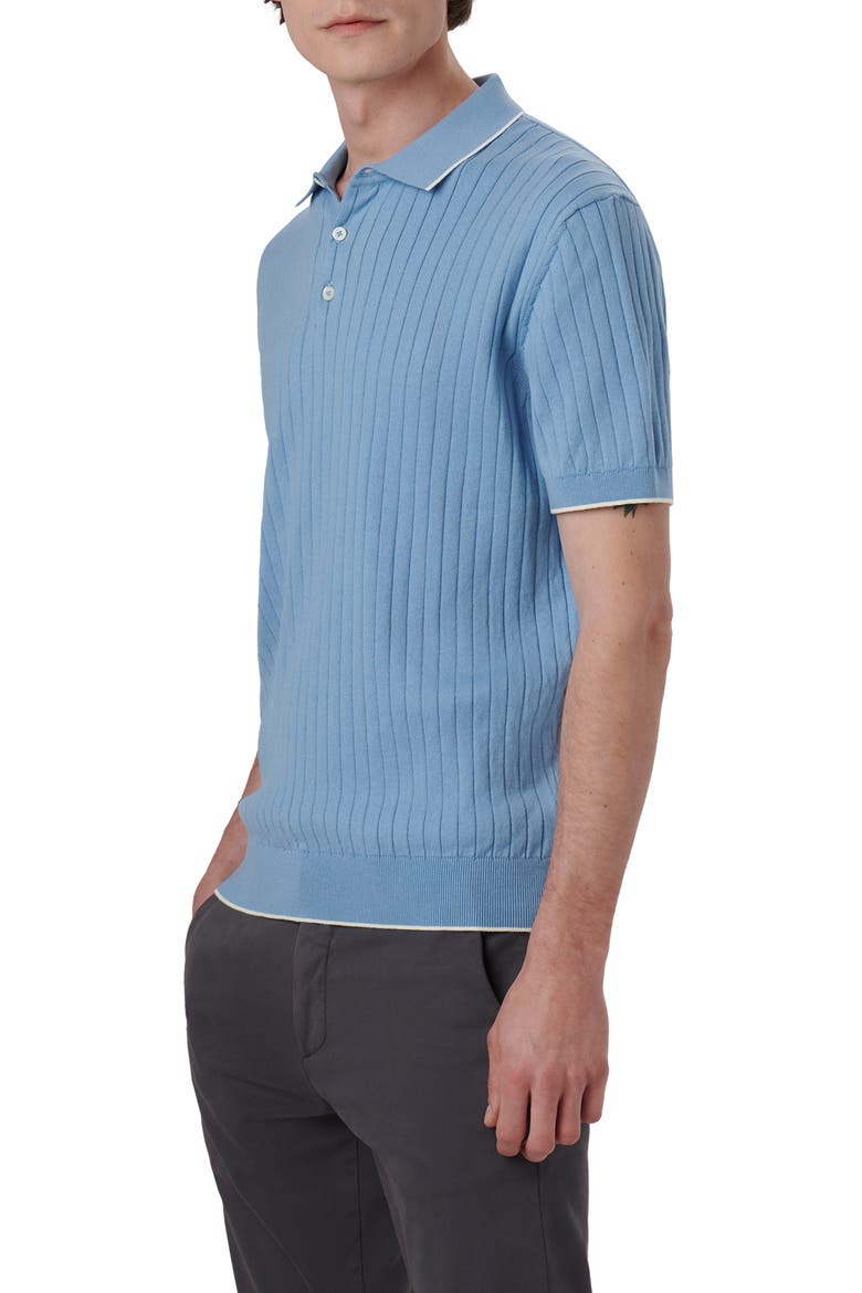 Ribbed Polo Sweater, Alternate, color, AIR BLUE