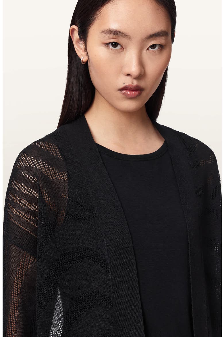 Misha Crop Cardigan, Alternate, color, BLACK