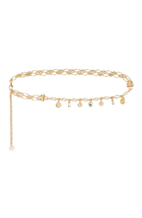 Double chain belt with charms