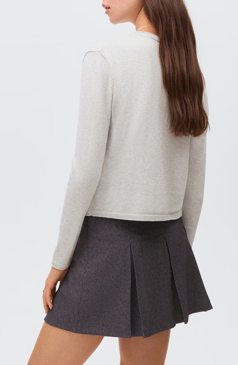 MANGO TEEN Crewneck Cotton Blend Cardigan, Alternate, color,