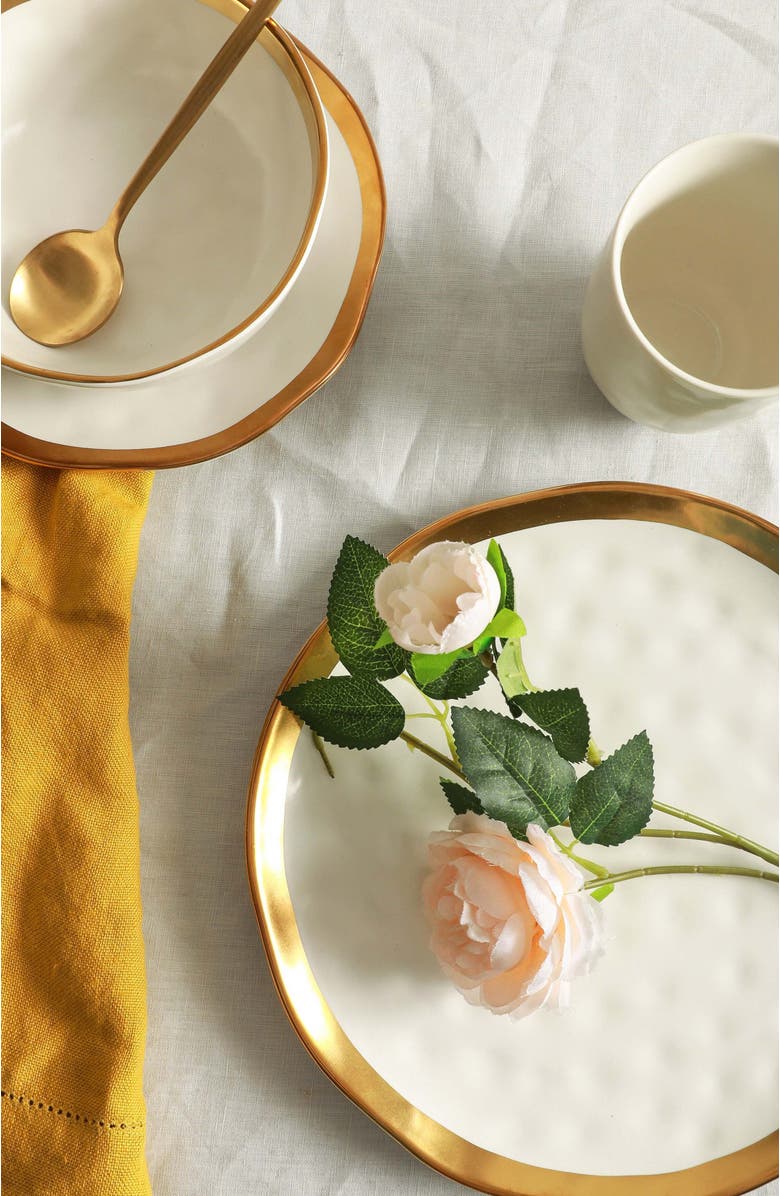 Stone Lain Florian Porcelain 16-Piece Dinnerware Set, Alternate, color, White