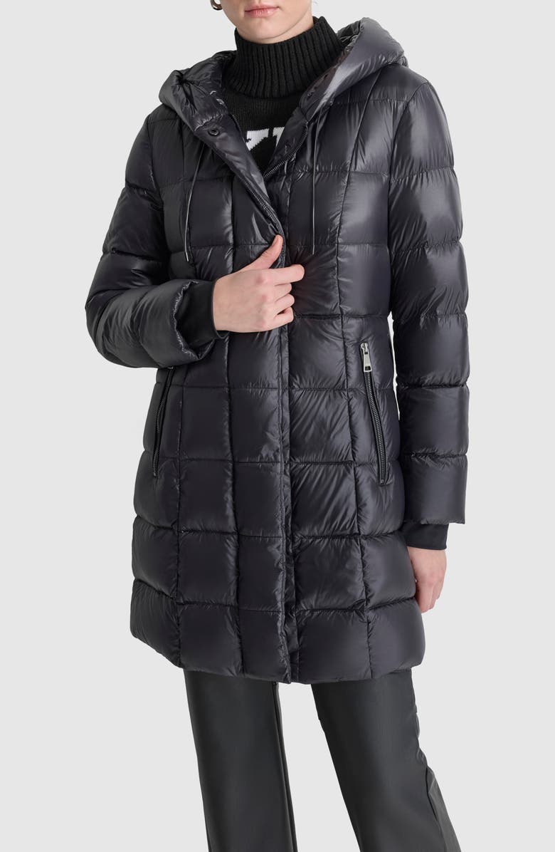 DKNY Hooded Packable Down Jacket, Alternate, color,