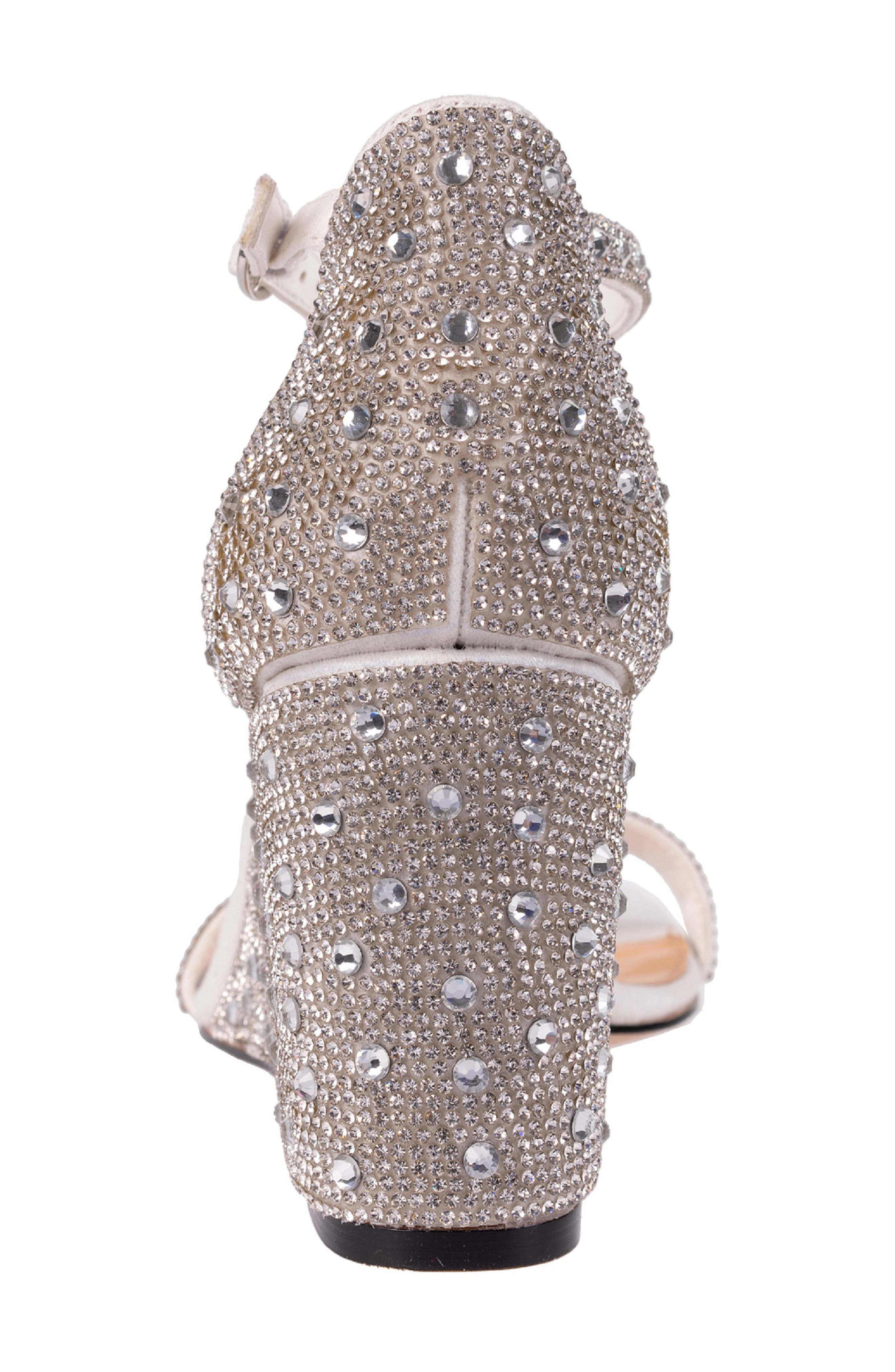 LADY COUTURE Kloe Crystal Embellished Wedge Sandal, Alternate, color, White