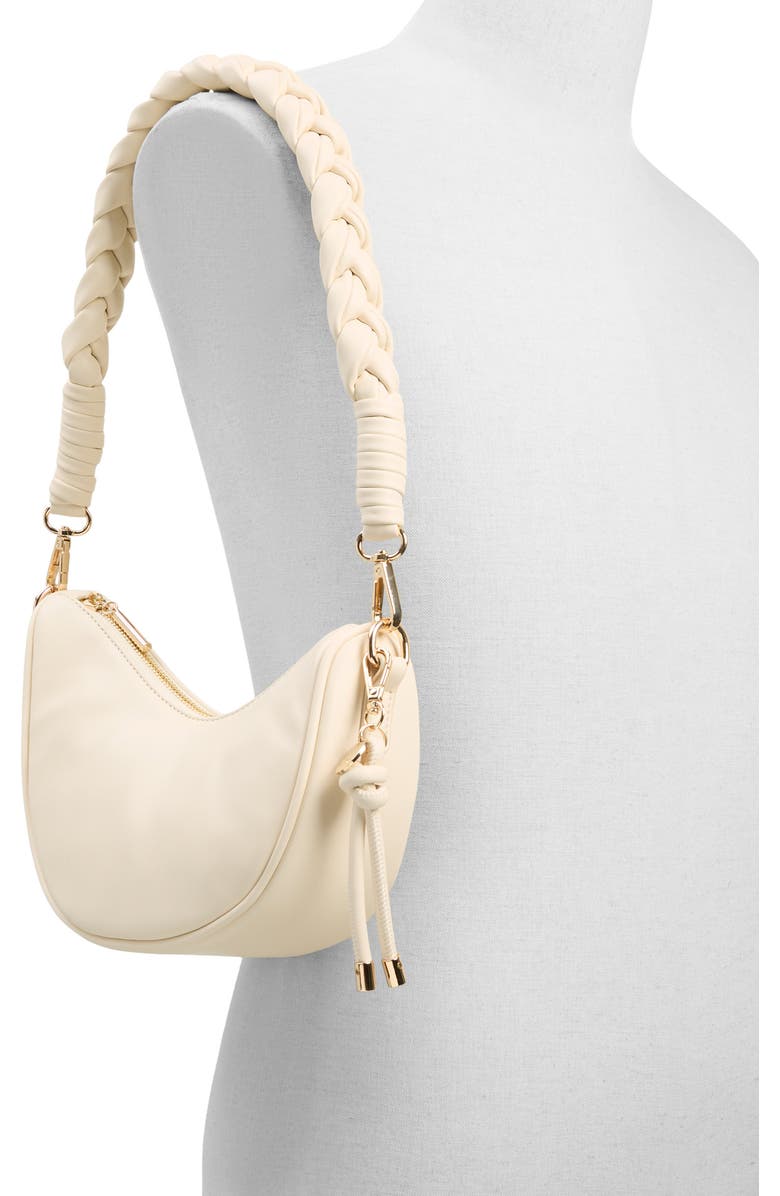 ALDO Amalfiax Faux Leather Shoulder Bag, Alternate, color, Bone
