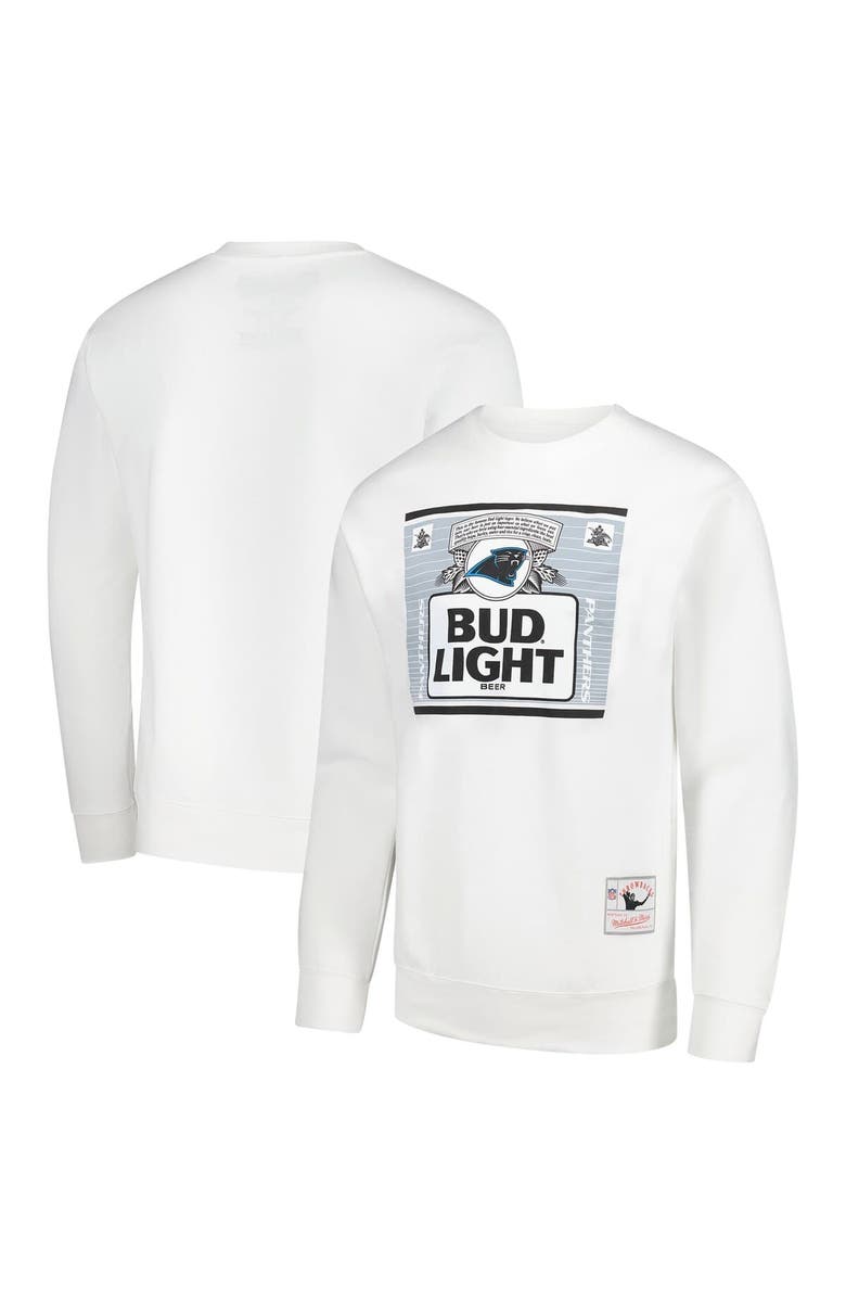 Mitchell & Ness Men's Mitchell & Ness x Bud Light White Carolina Panthers The Crest Pullover Sweatshirt, Main, color, White