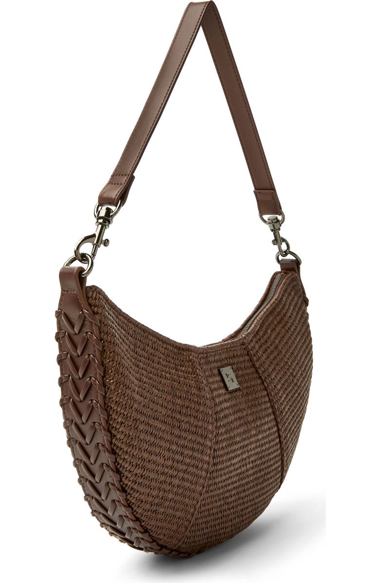 THINK ROYLN Flirt Raffia Shoulder Bag, Alternate, color, Espresso Raffia And Luxe